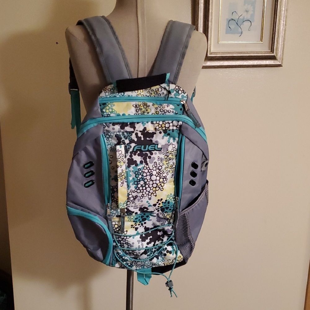 Gray and Green Backpack